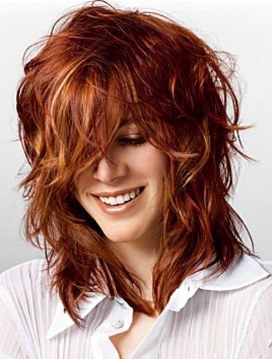 Famous Medium Red Shag With Lowlights For Fun Style For Red Hair Fun Hairstyle Wigs, Synthetic Hair Wigs Online (Gallery 13 of 15)