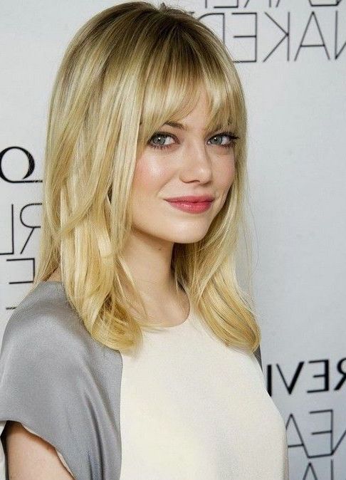 Famous Medium Straight Sleek Hair With A Fringe Inside 13 Fabulous Medium Hairstyles With Bangs – Pretty Designs (Gallery 5 of 15)