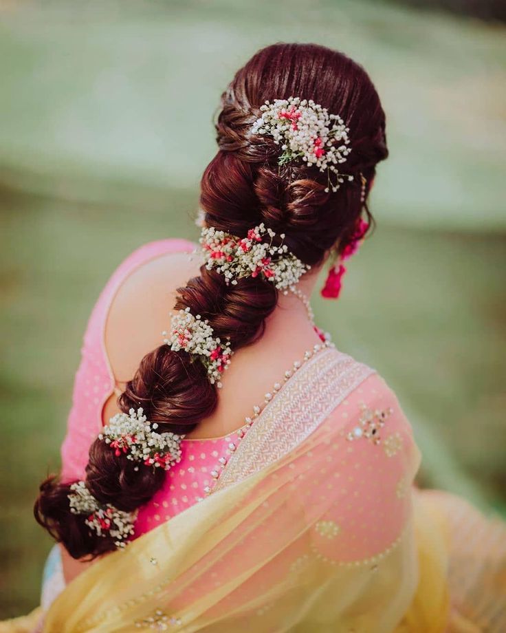 Hair Style On Saree,  Bridal Braids, Indian Bridal Hairstyles (View 3 of 15)