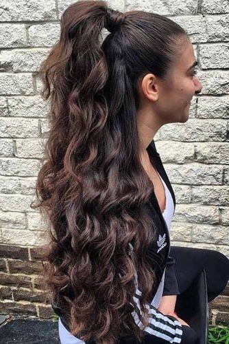 Half Ponytail, Thick Hair Styles, Curly Hair Styles Inside Preferred Chic Ponytail Updo For Long Curly Hair (View 2 of 15)