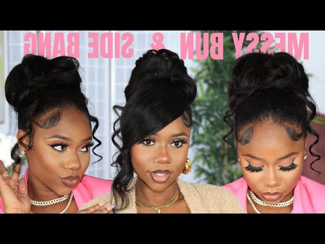 High Messy Bun And Side Bang Hair Tutorial (Gallery 15 of 15)