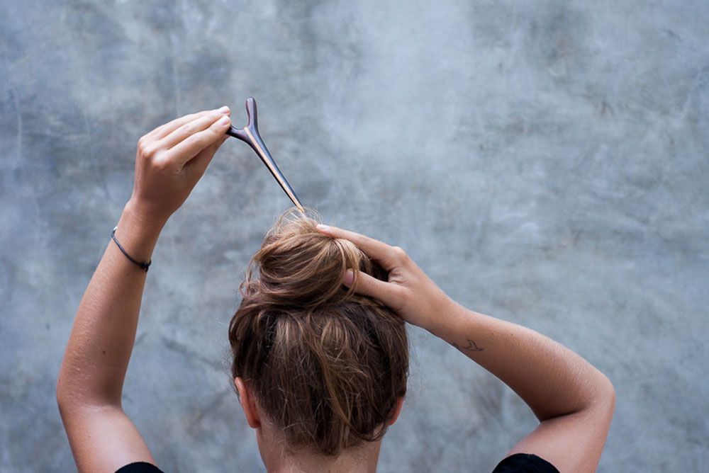 How To Use A Hair Stick? Hair Sticks & Hair Forks Tutorial Within Popular Bun Updo With Accessories For Thick Hair (Gallery 9 of 15)