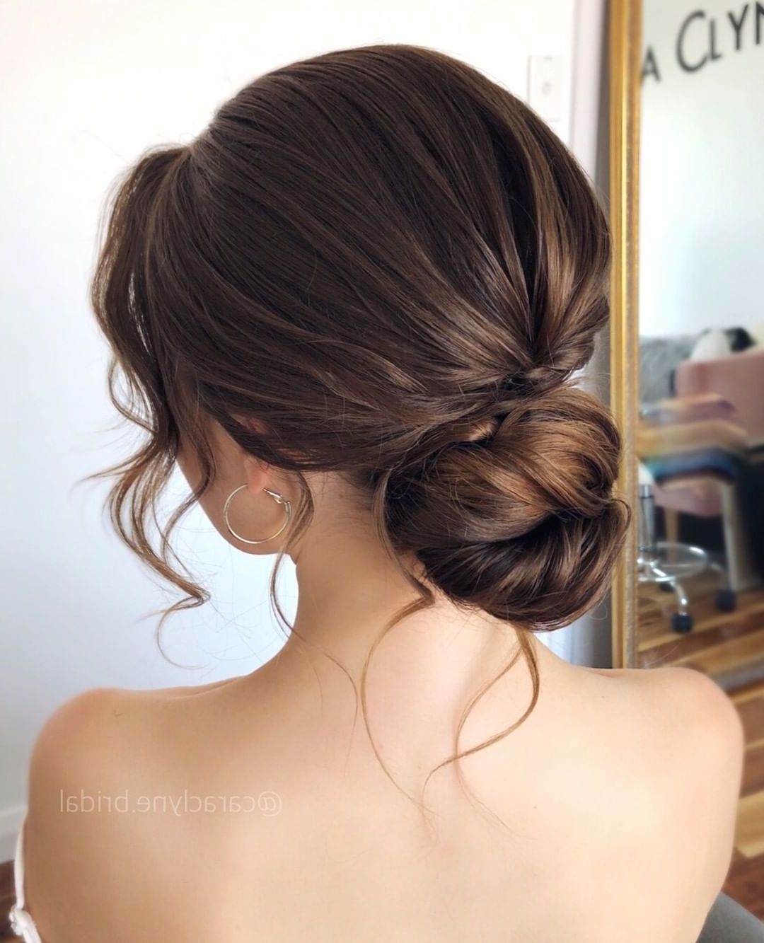 Light Brown Hair, Bridesmade  Hair, Wedding Hair Up Throughout Trendy Loose Updo For Long Brown Hair (View 2 of 15)