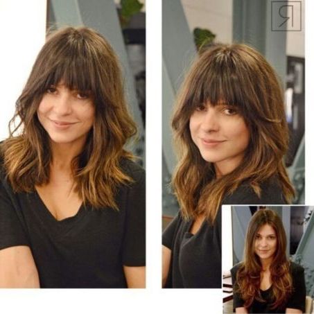 Lob Haircut With Arched Bangs (Gallery 7 of 15)