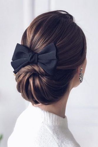 Long Hair  Styles, Vintage Wedding Hair, Wedding Hairstyles With Most Popular Classic Updo With A Bow (Gallery 1 of 15)
