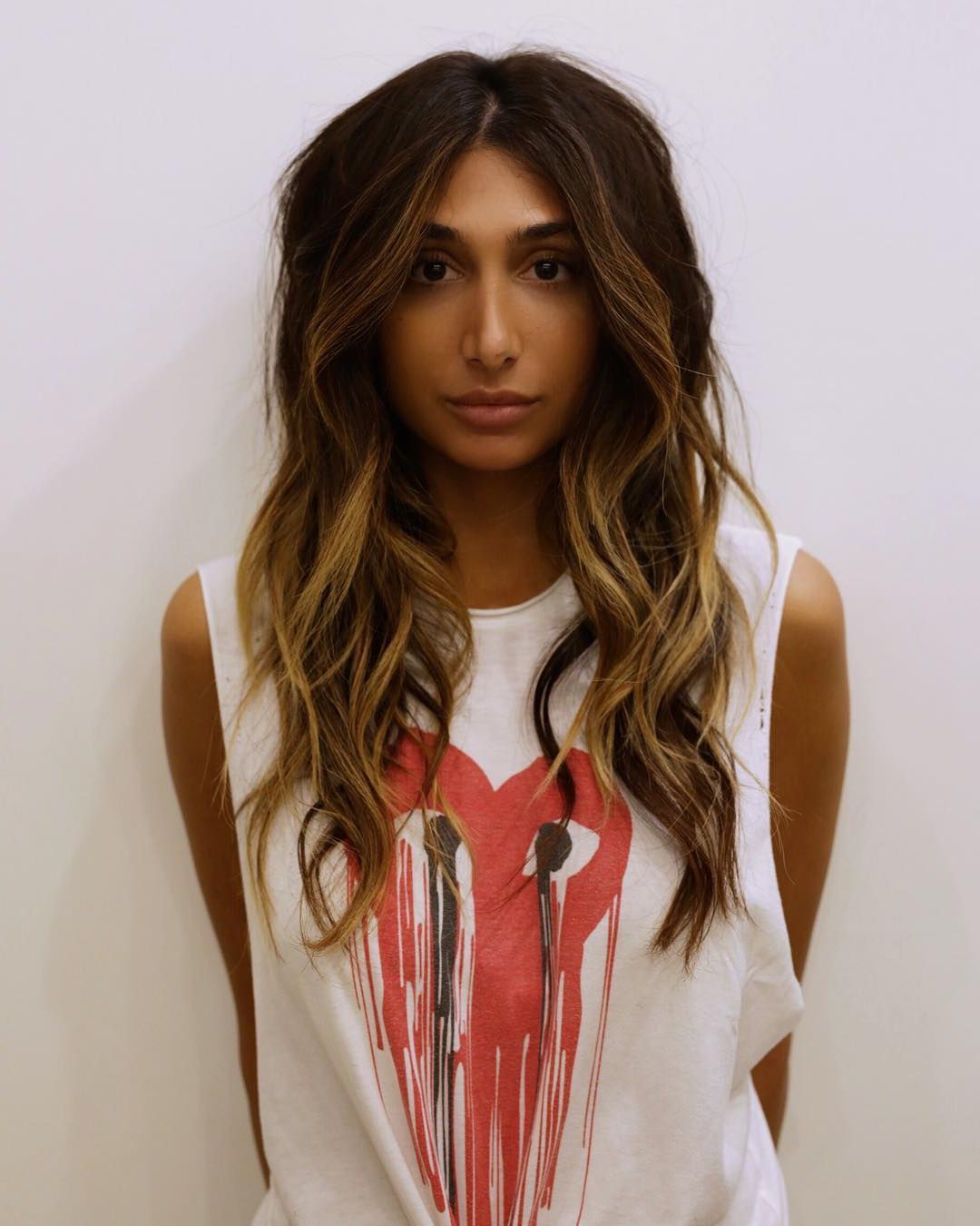 Long Parted Shag With Voluminous Messy Wavy Beach Texture And Bronzed  Brunette Balayage – The Latest Hairstyles For Men And Women (2020) –  Hairstyleology Inside 2020 Messy Shag With Balayage (View 3 of 20)