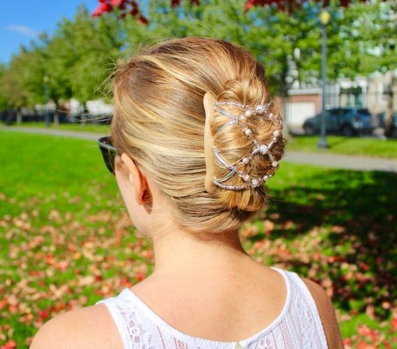 Most Current Bun Updo With Accessories For Thick Hair Inside Fancy Comb Hair Accessory Hair Bun Maker French Twist Hair – Etsy (Gallery 10 of 15)