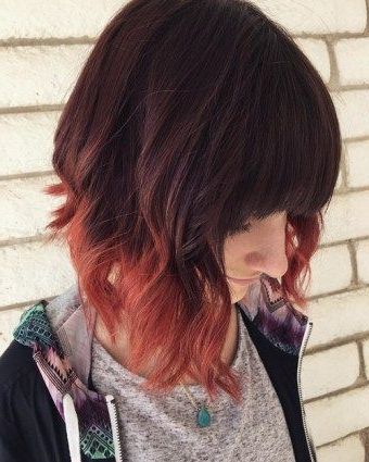 Most Current Dip Dye Medium Layered Hair With Bangs Pertaining To 20 Dip Dye Hair Ideas – Delight For All! (View 4 of 15)