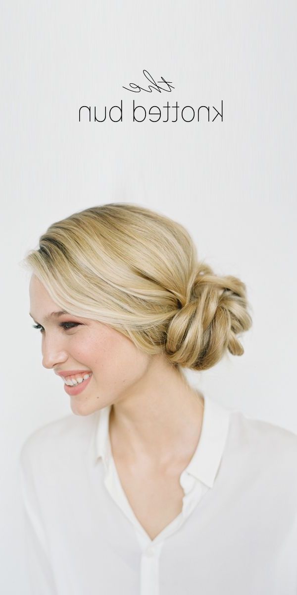 Most Current Knotted Side Bun Updo Inside Diy Knotted Bun Wedding Hairstyle (View 4 of 15)