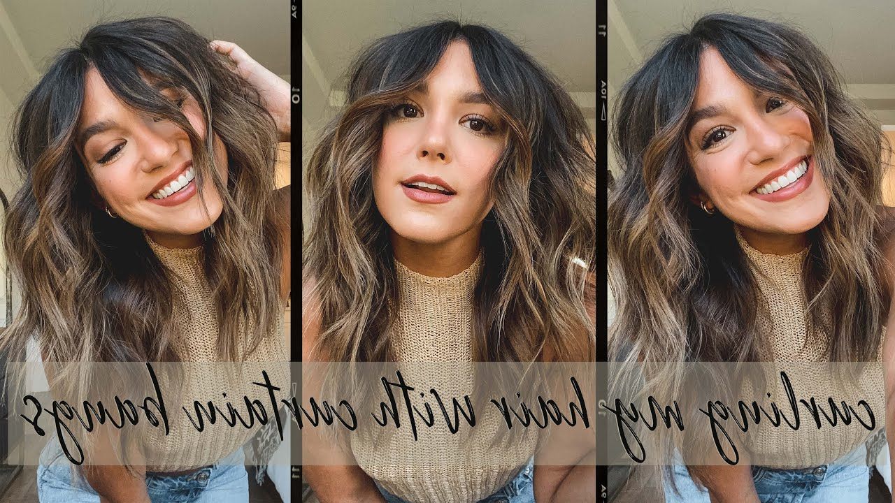 Most Current Loose Waves With Unshowy Curtain Bangs For Beach Waves With Curtain Bangs Tutorial! (Gallery 1 of 15)