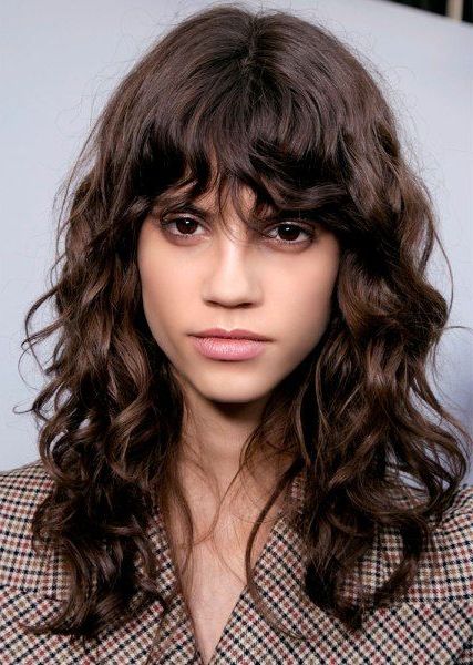 Most Popular Slightly Curly Hair With Bangs Intended For 17 Best Wavy Bangs? Ideas (View 3 of 15)