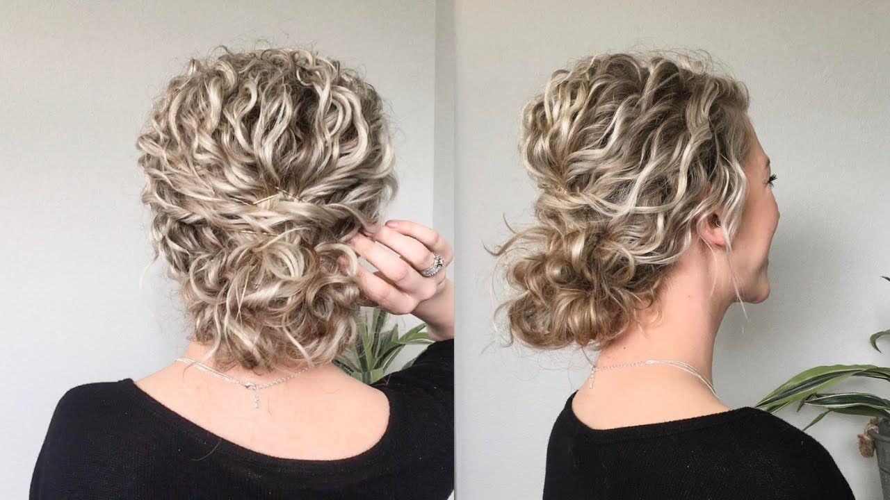 Naturally Wavy/curly Hair Updo – Youtube Pertaining To Favorite Updo For Long Curly Hair (View 2 of 15)