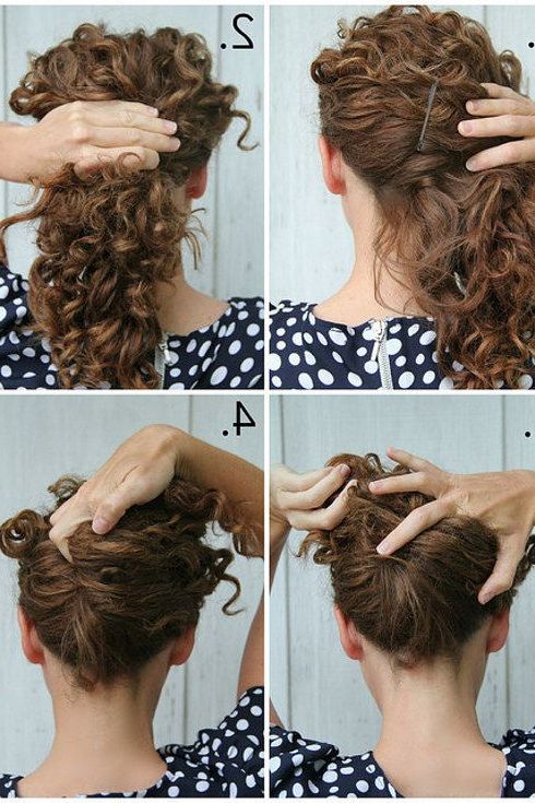 Newest Updo For Long Curly Hair Intended For 19 Naturally Curly Hairstyles For When You're Already Running Late (Gallery 5 of 15)