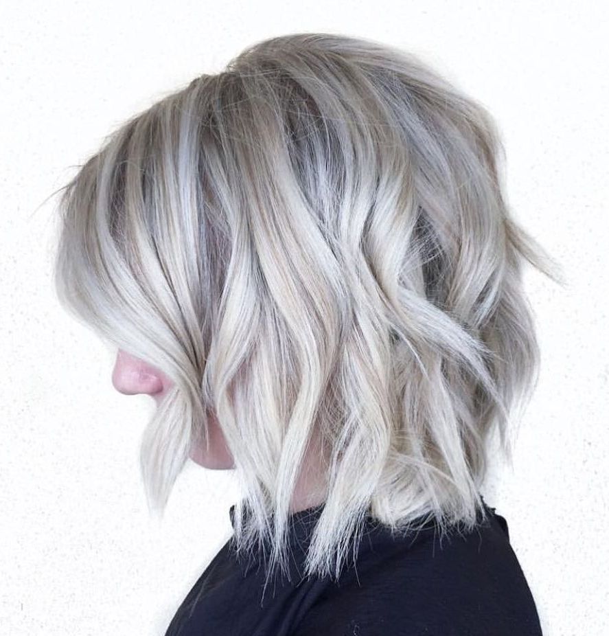 Pin On Hair Styles/colors Intended For Most Up To Date Choppy Ash Blonde Lob (View 8 of 20)