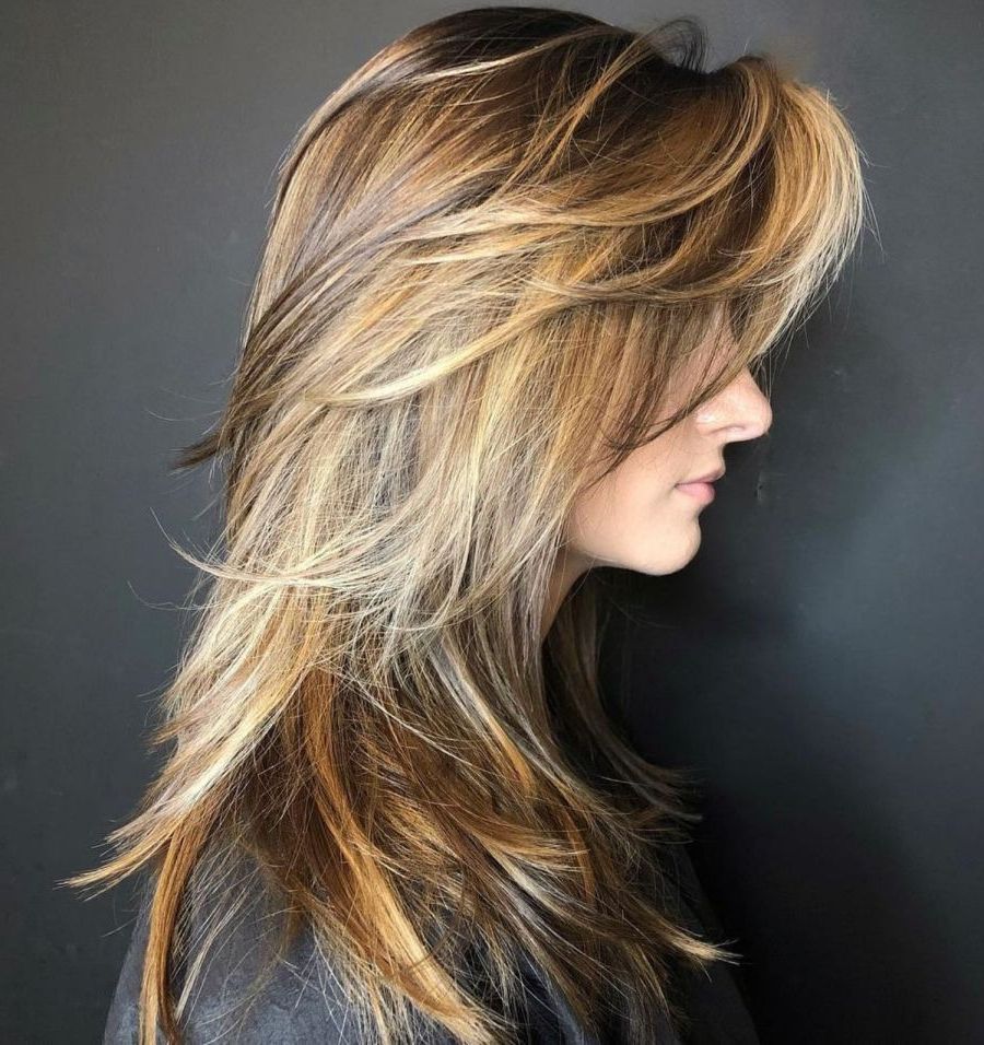 Pinterest Regarding Fashionable Choppy Hair With Layers And Side Swept Bangs (Gallery 1 of 15)