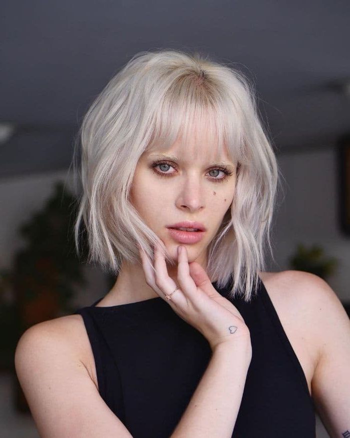Popular Blonde Razored Lob With Full Bangs Intended For 51 Trendy Layered Bob Haircuts In 2023 – Hairstyle On Point (View 12 of 15)