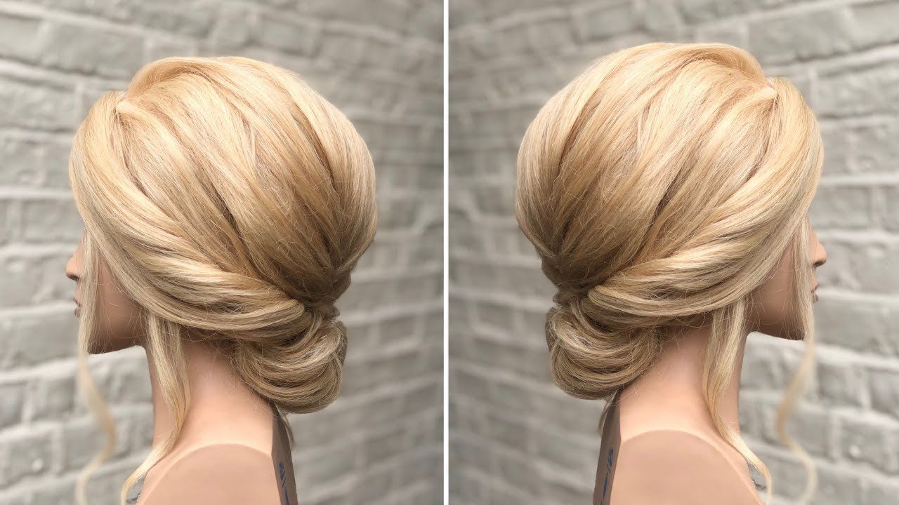 Quick & Easy Low Bun Hairstyle For Short Hair. Great Bridal Hair Style And  Wedding Up Do. – Youtube Within Most Recently Released Low Bun For Straight Hair (Gallery 14 of 15)
