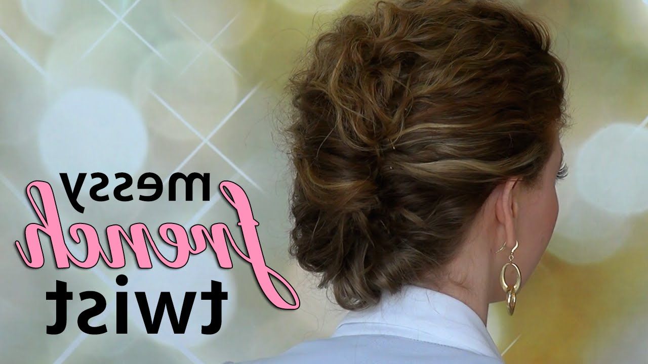 Quick, Easy, Messy French Twist For Curly Hair – Youtube Throughout Recent French Twist For Wavy Locks (Gallery 4 of 15)