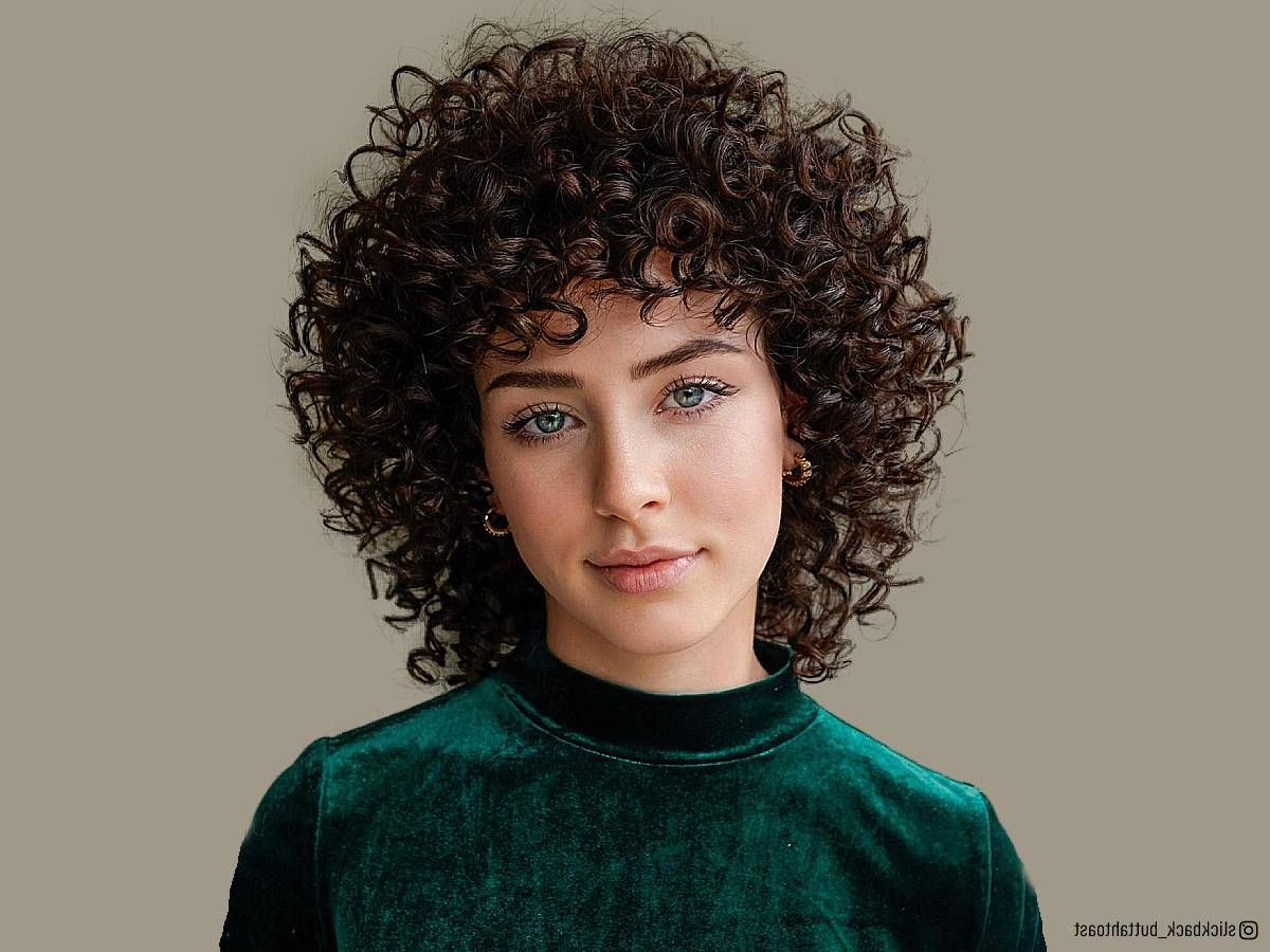 Recent Curly Bangs Hairstyle For Women Over 50 Regarding 43 Best Short Curly Hair With Bangs To Try This Year (View 3 of 15)