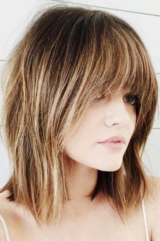 Recent Medium Straight Hair With Bangs Intended For Upgrade Your Look: Medium Hairstyles With Bangs – Glaminati (View 12 of 15)
