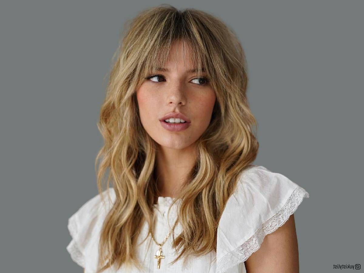 See Through Bangs Look Gorgeous: 49 Examples That Prove It Pertaining To Fashionable Wet Medium Beach Waves With Bangs (Gallery 6 of 15)