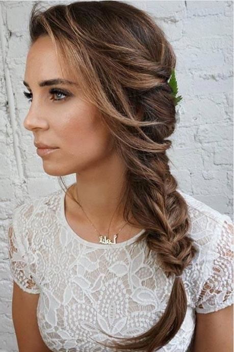 Side Braid Hairstyles, Thick  Hair Styles, Easy Wedding Guest Hairstyles (Gallery 2 of 15)