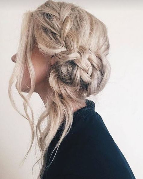 Featured Photo of 2024 Latest Undone Side Braid and Bun Upstyle
