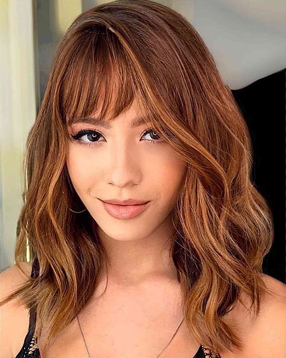 Trendy Side Swept Bangs With Shoulder Length Hair In 63 Cute Shoulder Length Hair With Bangs For An Instant Makeover (View 14 of 15)