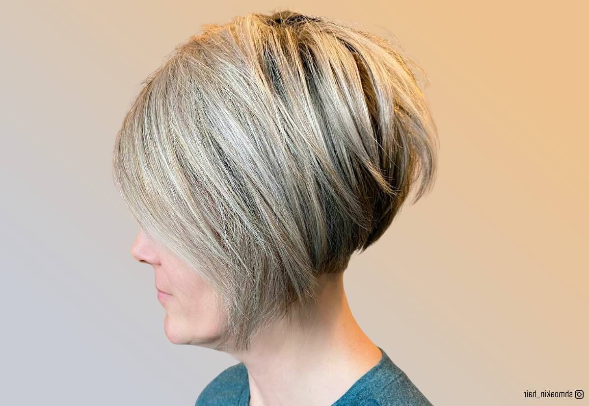 Trendy Teased Edgy Bob Pertaining To 24 High Stacked, Inverted Bob Haircuts For Edgy, Dramatic Look (Gallery 2 of 20)