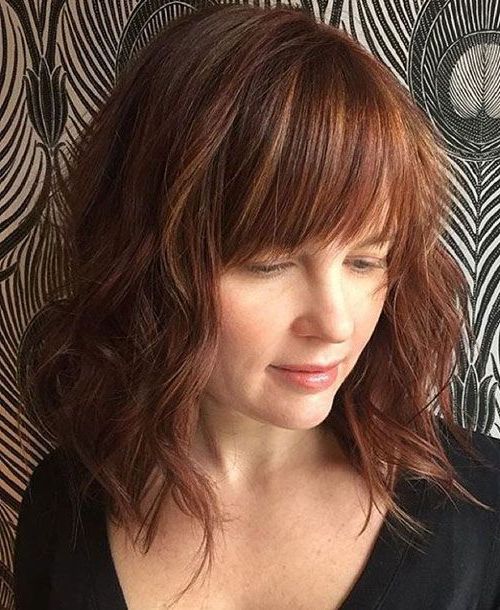 Wavy Bob Hairstyles, Long  Bob Hairstyles, Lob Haircut Intended For Most Up To Date Wavy Lob With Choppy Bangs (View 4 of 15)