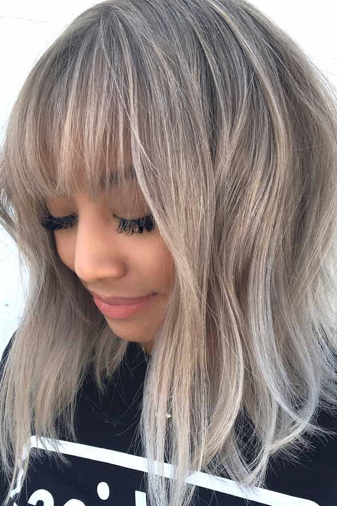 Well Known Blonde Razored Lob With Full Bangs Inside 52 Bob Haircut Ideas To Stand Out From The Crowd In  (View 14 of 15)