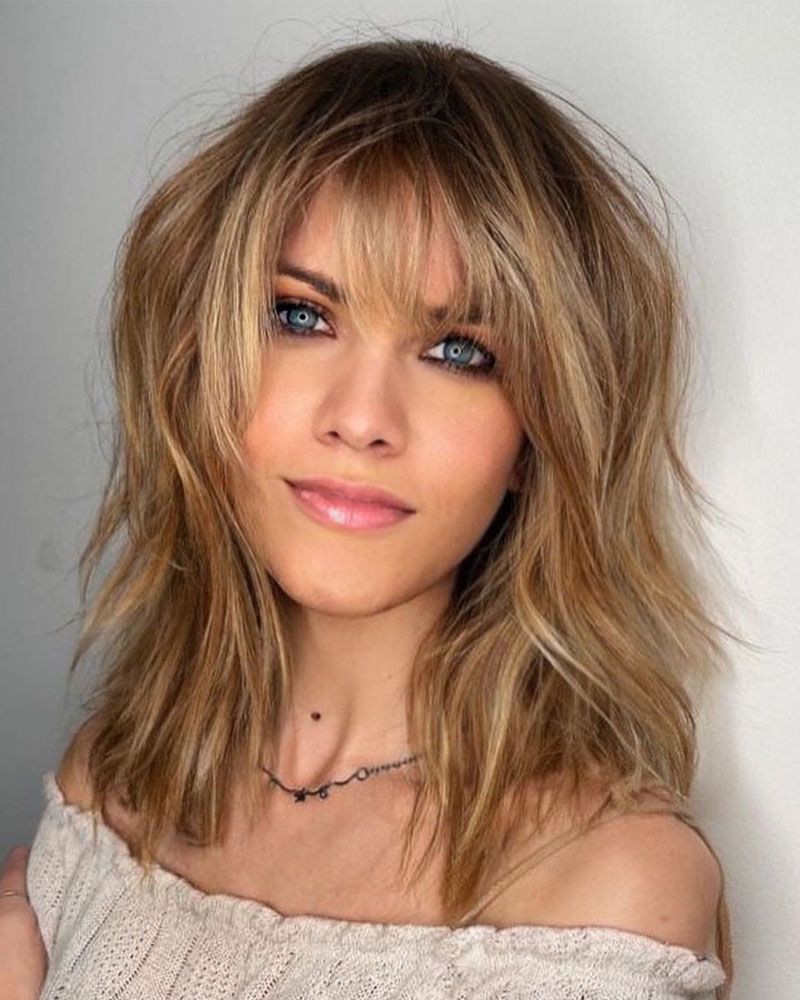 Well Liked Wispy Bangs For Medium Hair Within 61 Shoulder Length Hairstyles For Women: Medium Length Styles (View 20 of 20)