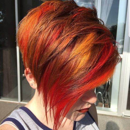 Black Choppy Pixie Hairstyles With Red Bangs (Photo 12 of 20)