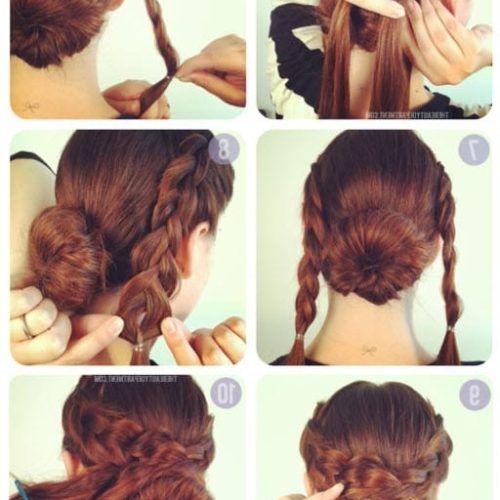 Two French Braid Hairstyles With A Sock Bun (Photo 11 of 15)