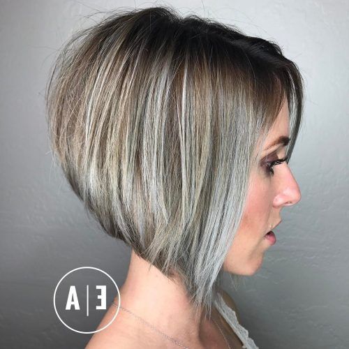 Side-Parted Asymmetrical Gray Bob Hairstyles (Photo 10 of 20)