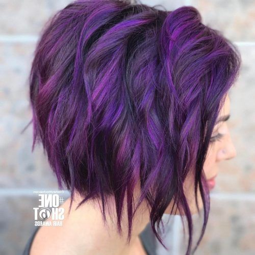 Medium Angled Purple Bob Hairstyles (Photo 10 of 20)