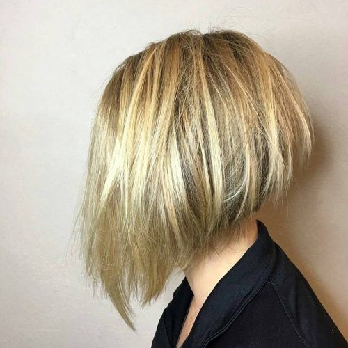 Dynamic Tousled Blonde Bob Hairstyles With Dark Underlayer (Photo 9 of 20)