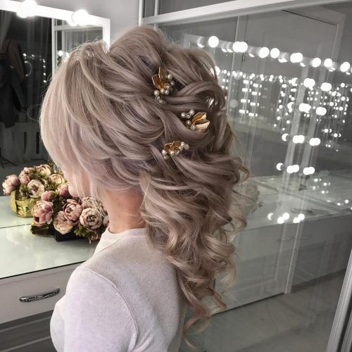 Semi-Bouffant Bridal Hairstyles With Long Bangs (Photo 14 of 20)