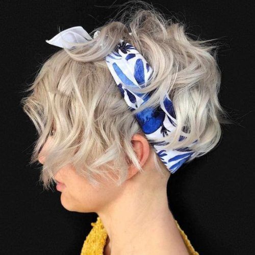 Wavy Pixie Hairstyles With Scarf (Photo 7 of 20)