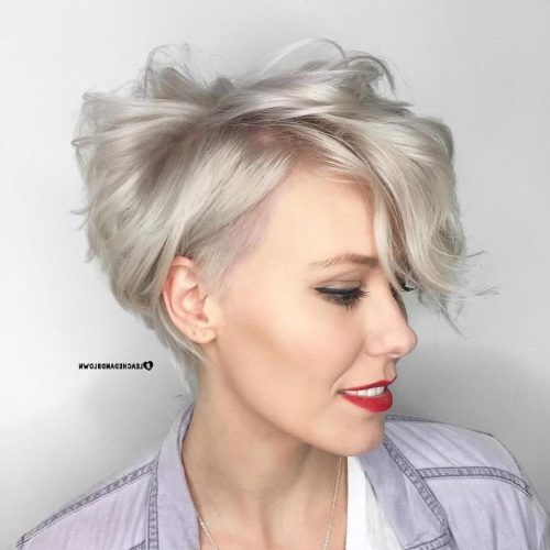 Pastel Pixie Haircuts With Curly Bangs (Photo 1 of 20)