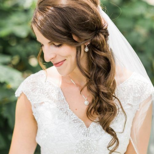Over One Shoulder Wedding Hairstyles (Photo 4 of 15)