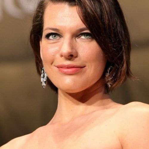 Milla Jovovich Curly Short Cropped Bob Hairstyles (Photo 5 of 15)