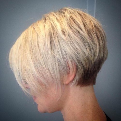 Two-Tone Stacked Pixie Bob Haircuts (Photo 4 of 20)
