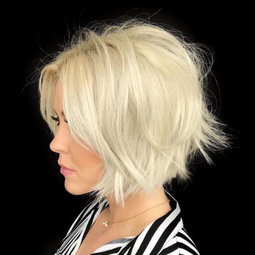 Dynamic Tousled Blonde Bob Hairstyles With Dark Underlayer (Photo 5 of 20)
