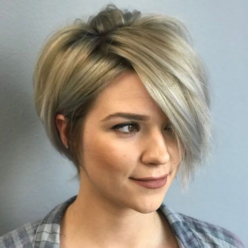 Dynamic Tousled Blonde Bob Hairstyles With Dark Underlayer (Photo 10 of 20)