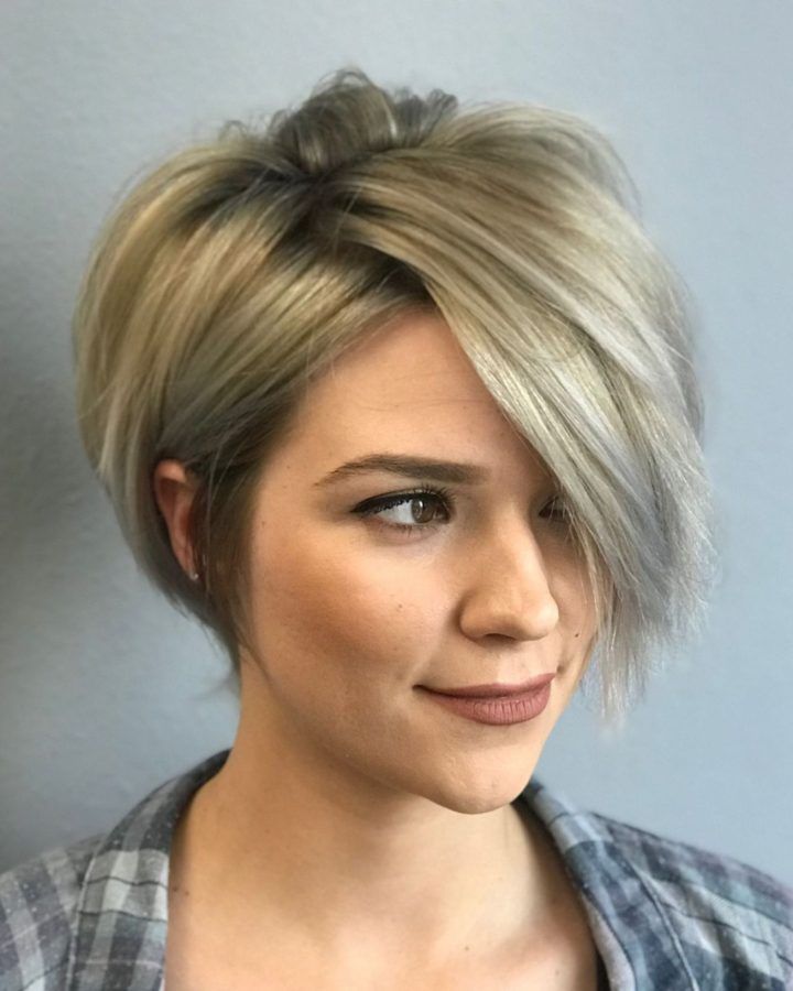 20 Best Collection of Short Razored Blonde Bob Haircuts with Gray Highlights