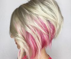20 Best Collection of Extreme Angled Bob Haircuts with Pink Peek-a-boos