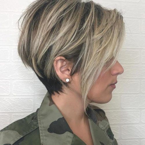 Short Ruffled Hairstyles With Blonde Highlights (Photo 9 of 20)