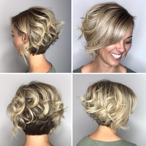 Two-Tone Curly Bob Haircuts With Nape Undercut (Photo 1 of 20)