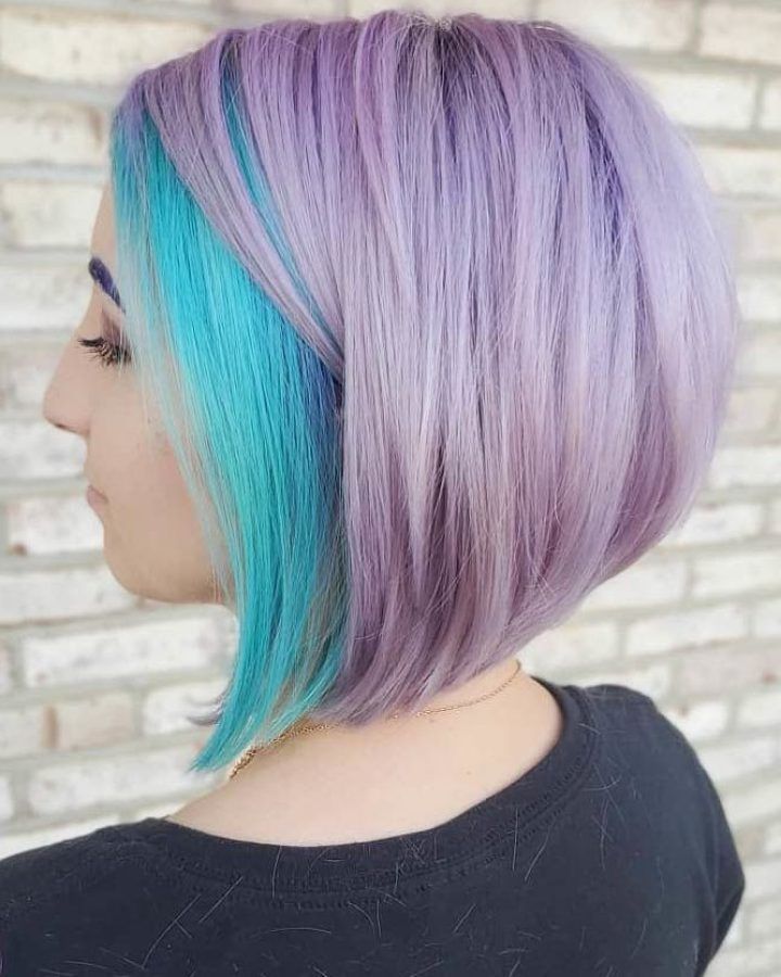 2024 Latest Edgy Lavender Short Hairstyles with Aqua Tones